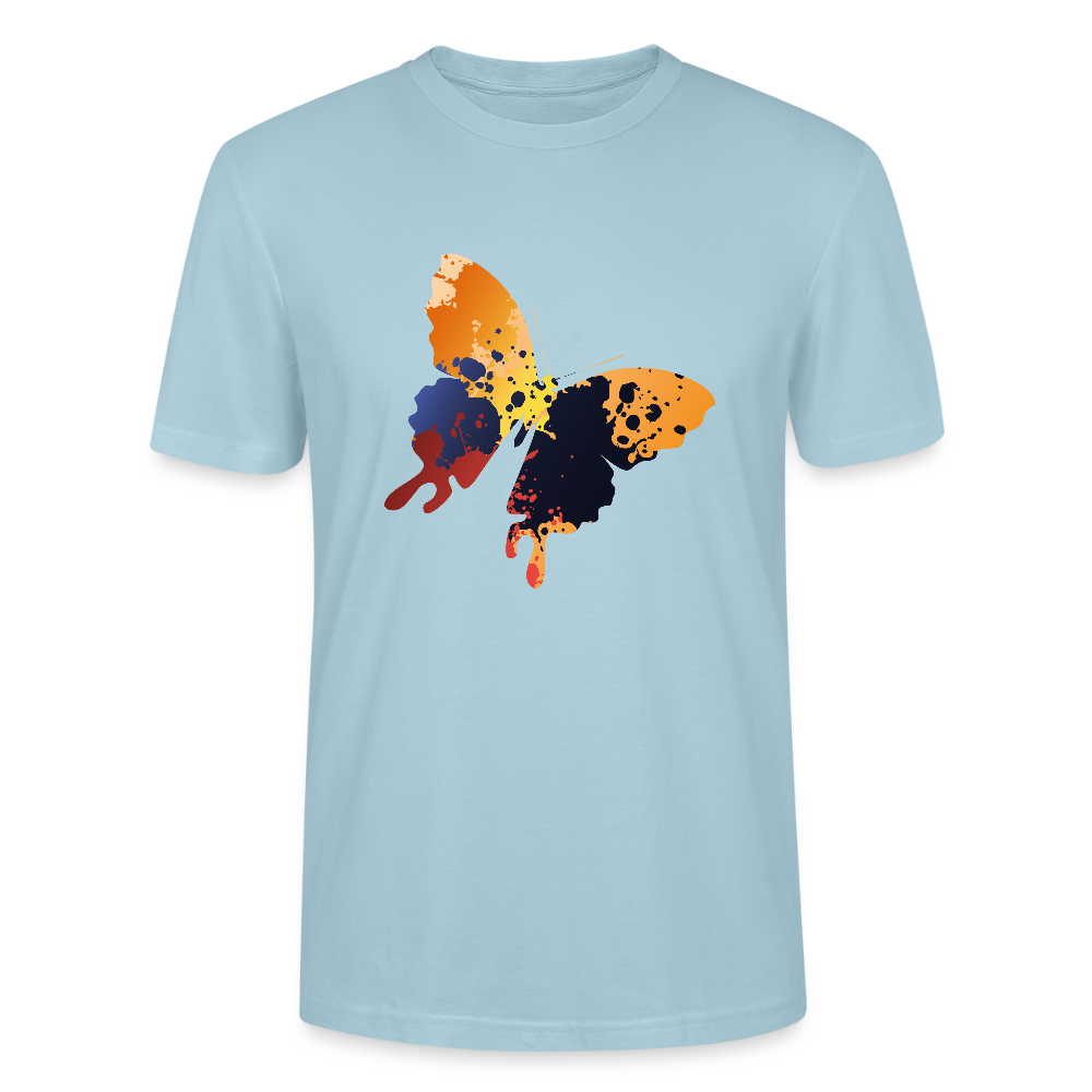 🦋🎨 Colorful & Free Unisex Organic T-Shirt – Painted Butterfly Graphic 🌿✨ - sky blue