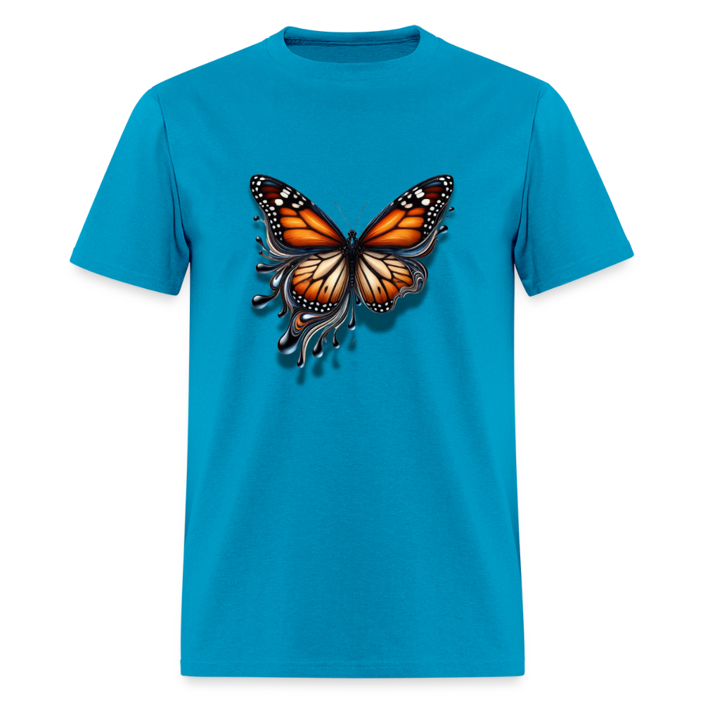 🦋🔥 “Melting Butterfly” Unisex T-Shirt ✨🌈 Bold • Artistic • Trendy 🎨💖 - turquoise