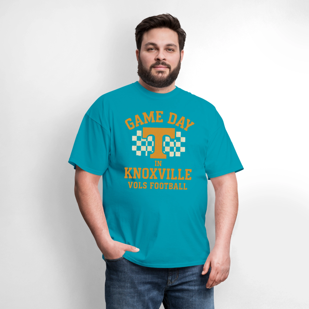🏈🍊 “Game Day in Knoxville” Unisex T-Shirt 🤠🔥 Go Vols! Big Orange Energy! 🧡💪 - turquoise