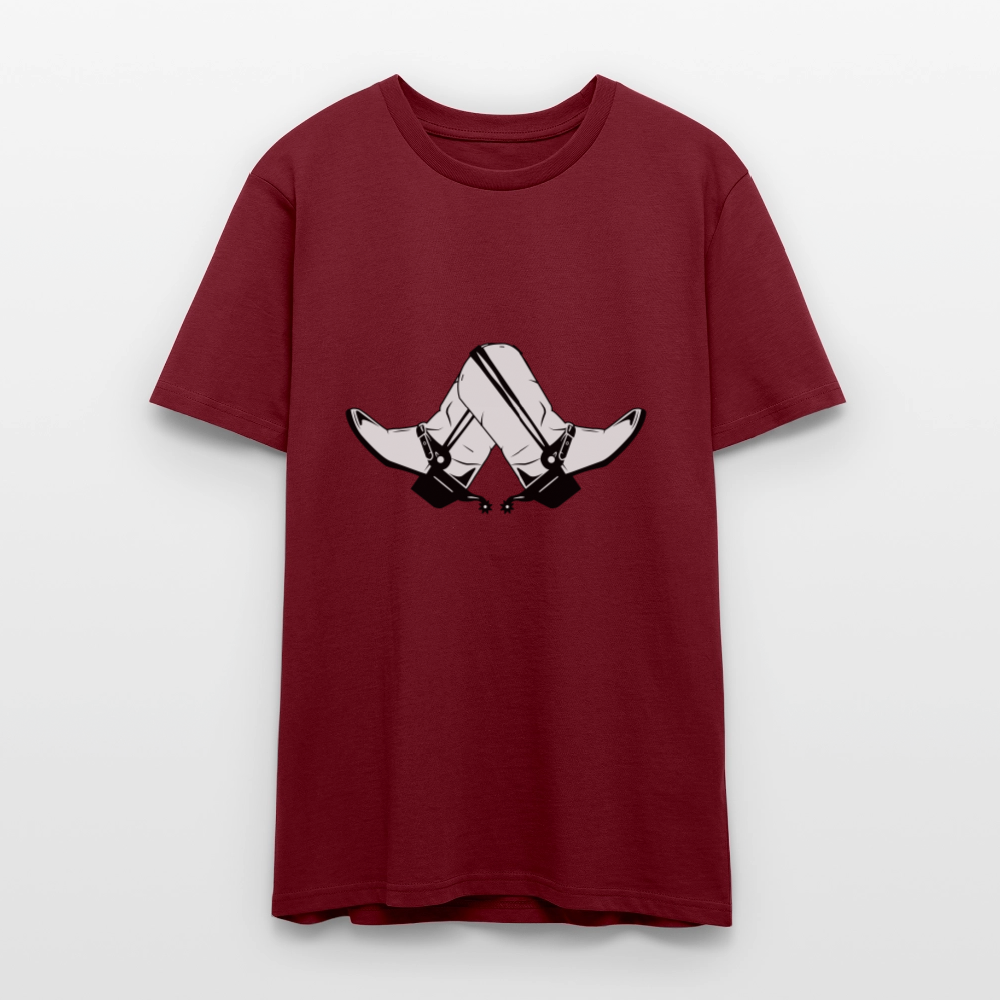 🤠👢 Step Into Style! Cowboy & Cowgirl Boots Unisex Organic T-Shirt 🌿✨ - burgundy