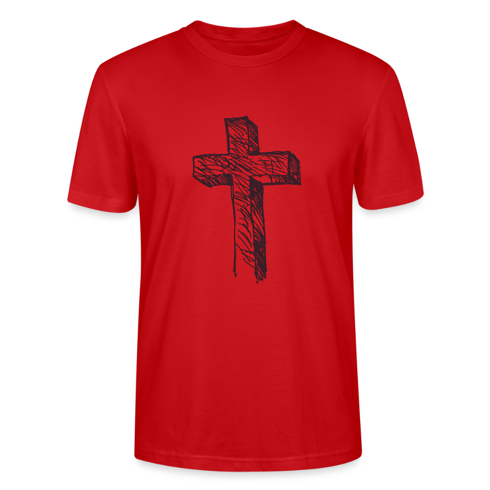 ✝️✨ Faithful & Stylish Unisex Organic T-Shirt – Cross Graphic Tee 🌿💖 - red