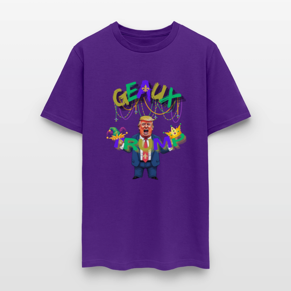 🇺🇸🔥 “Geaux Trump” Unisex T-Shirt 🧡💪 Bold • Patriotic • Statement Tee 🏛️✨ - purple