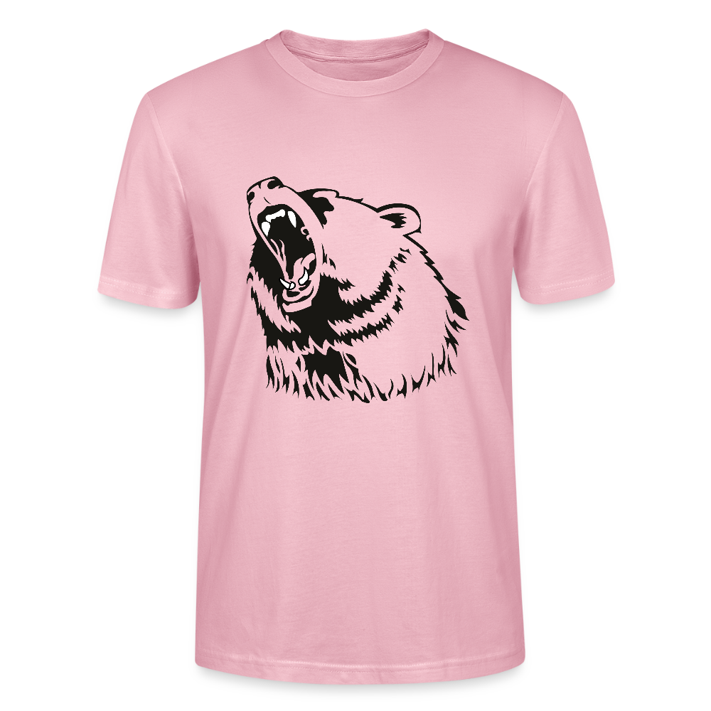 🐻✨ Wild & Bold Unisex Organic T-Shirt – Bear Head Graphic Tee 🌿💪 - pale pink