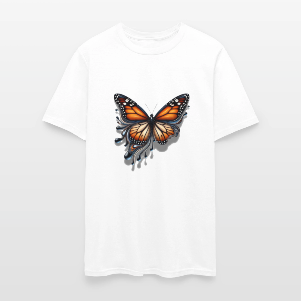 🦋🔥 “Melting Butterfly” Unisex T-Shirt ✨🌈 Bold • Artistic • Trendy 🎨💖 - white
