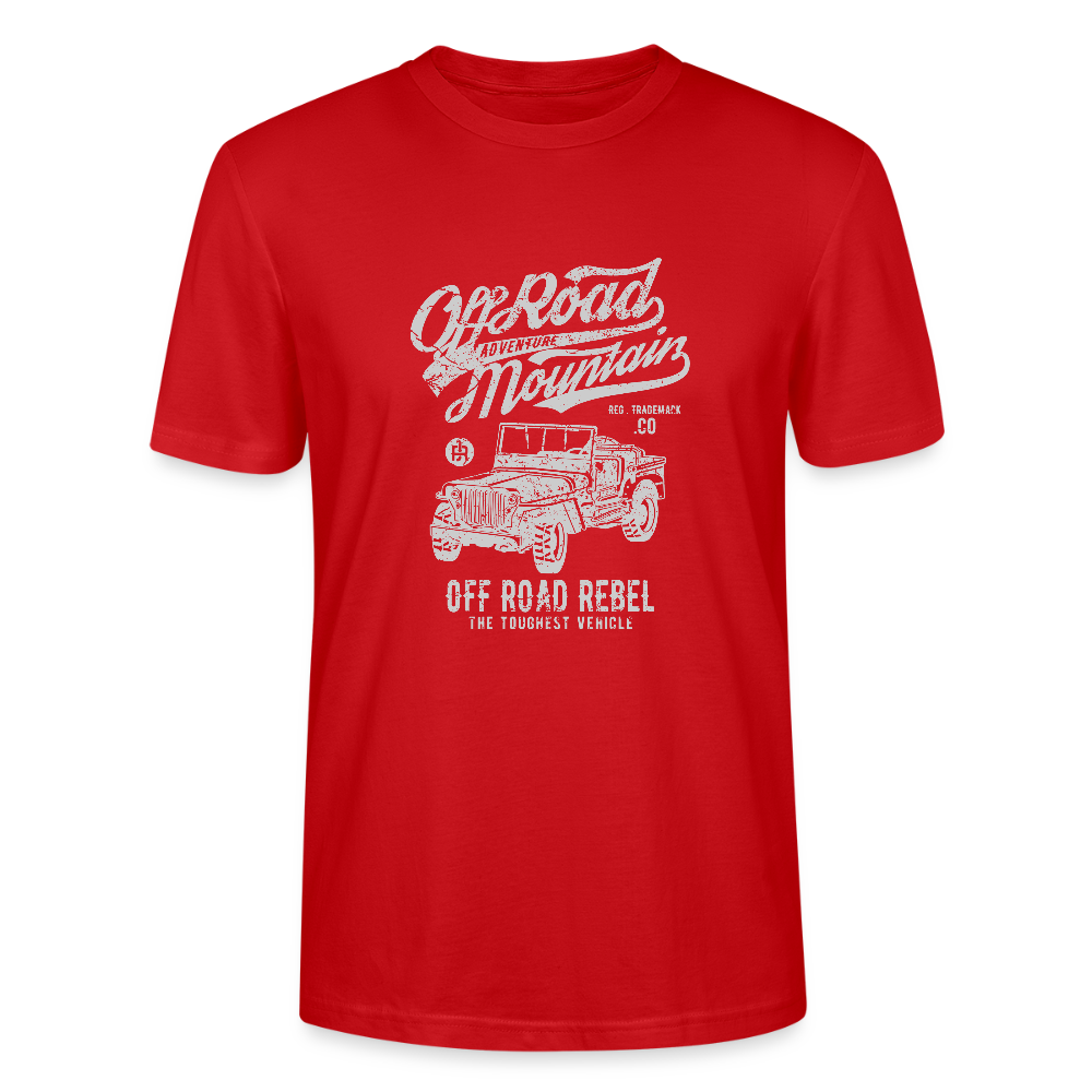 🏔️🚙 Off Road Mountain – Off Road Rebel Unisex Organic T-Shirt 🤠🌿 - red