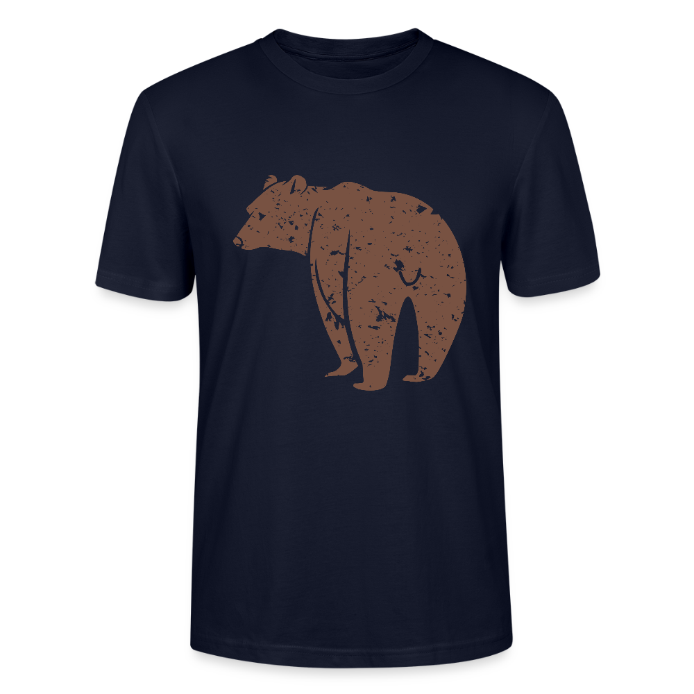 🐻✨ Bold & Wild Unisex Organic T-Shirt – Bear Graphic Tee 🌿💪 - french navy