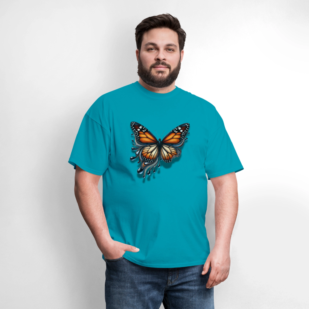 🦋🔥 “Melting Butterfly” Unisex T-Shirt ✨🌈 Bold • Artistic • Trendy 🎨💖 - turquoise