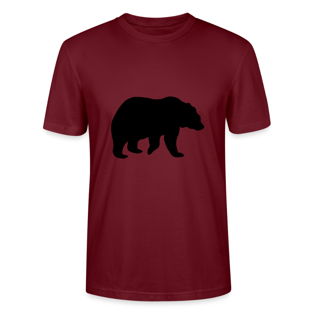 🐻🖤 Fierce & Wild Unisex Organic T-Shirt – Black Bear Graphic Tee 🌿✨ - burgundy