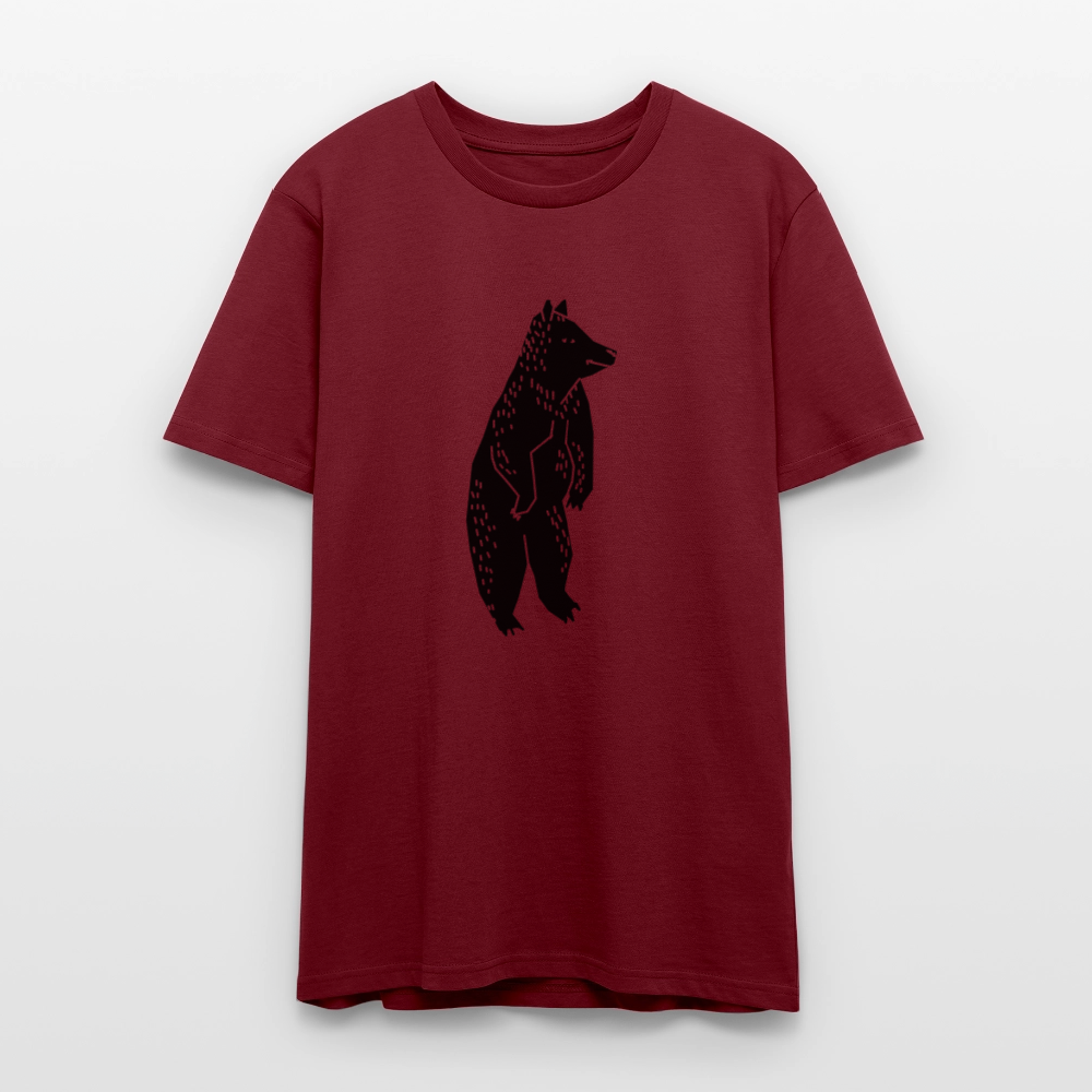 🐻💪 Majestic Bear Unisex Organic T-Shirt – Stand Tall Graphic Tee 🌿✨ - burgundy