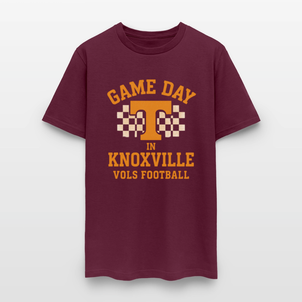 🏈🍊 “Game Day in Knoxville” Unisex T-Shirt 🤠🔥 Go Vols! Big Orange Energy! 🧡💪 - burgundy
