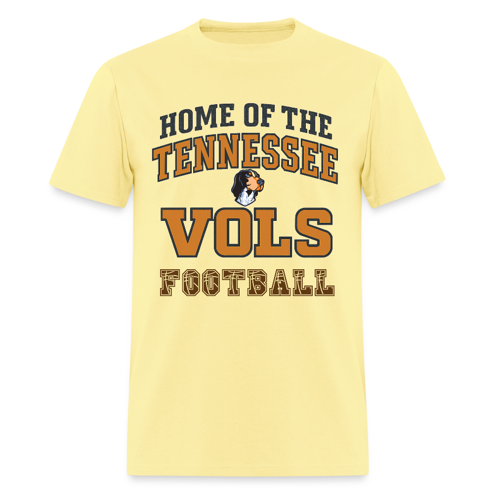 🧡🏈 “Home of the Tennessee Vols Football” Unisex T-Shirt 🍊🔥 Big Orange Spirit! 🤠💪 - cornsilk