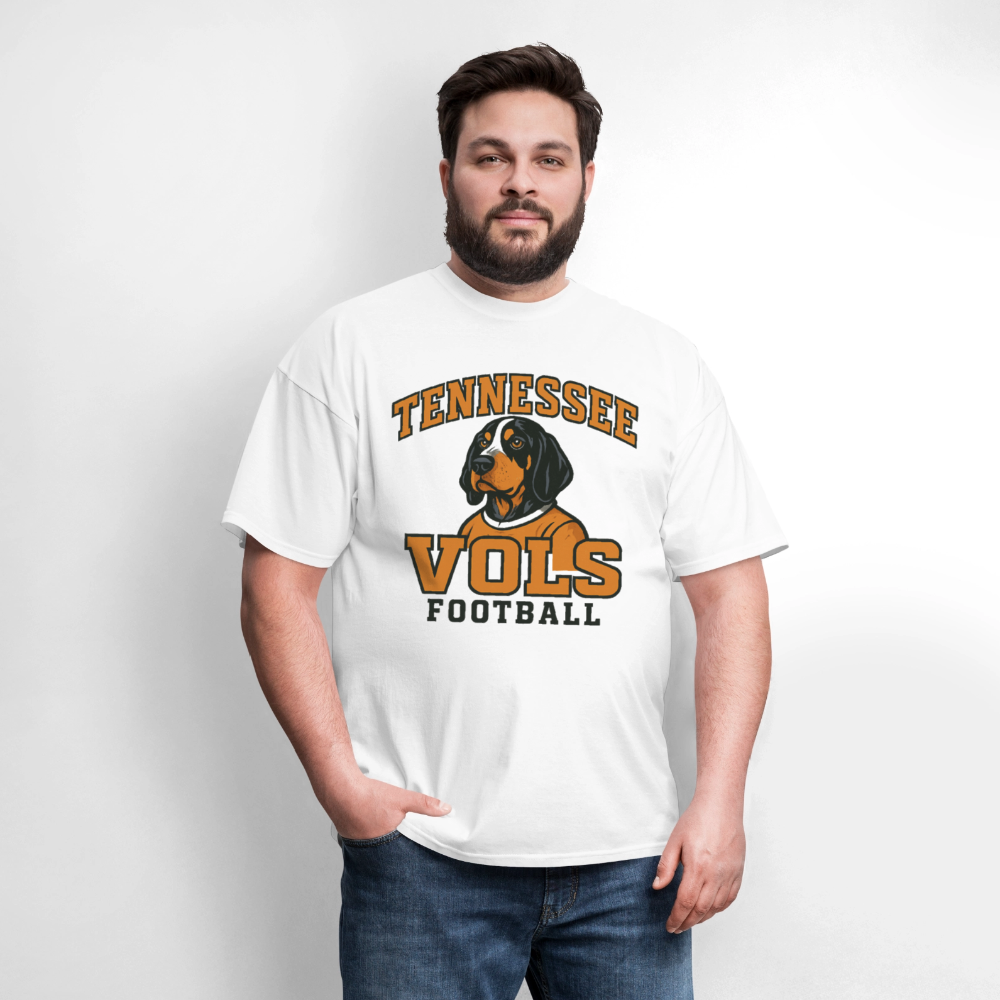 🧡🐾 “Tennessee Vols Football” Unisex T-Shirt with Smokey the Dog 🏈🔥 Big Orange Spirit! 🍊 - white