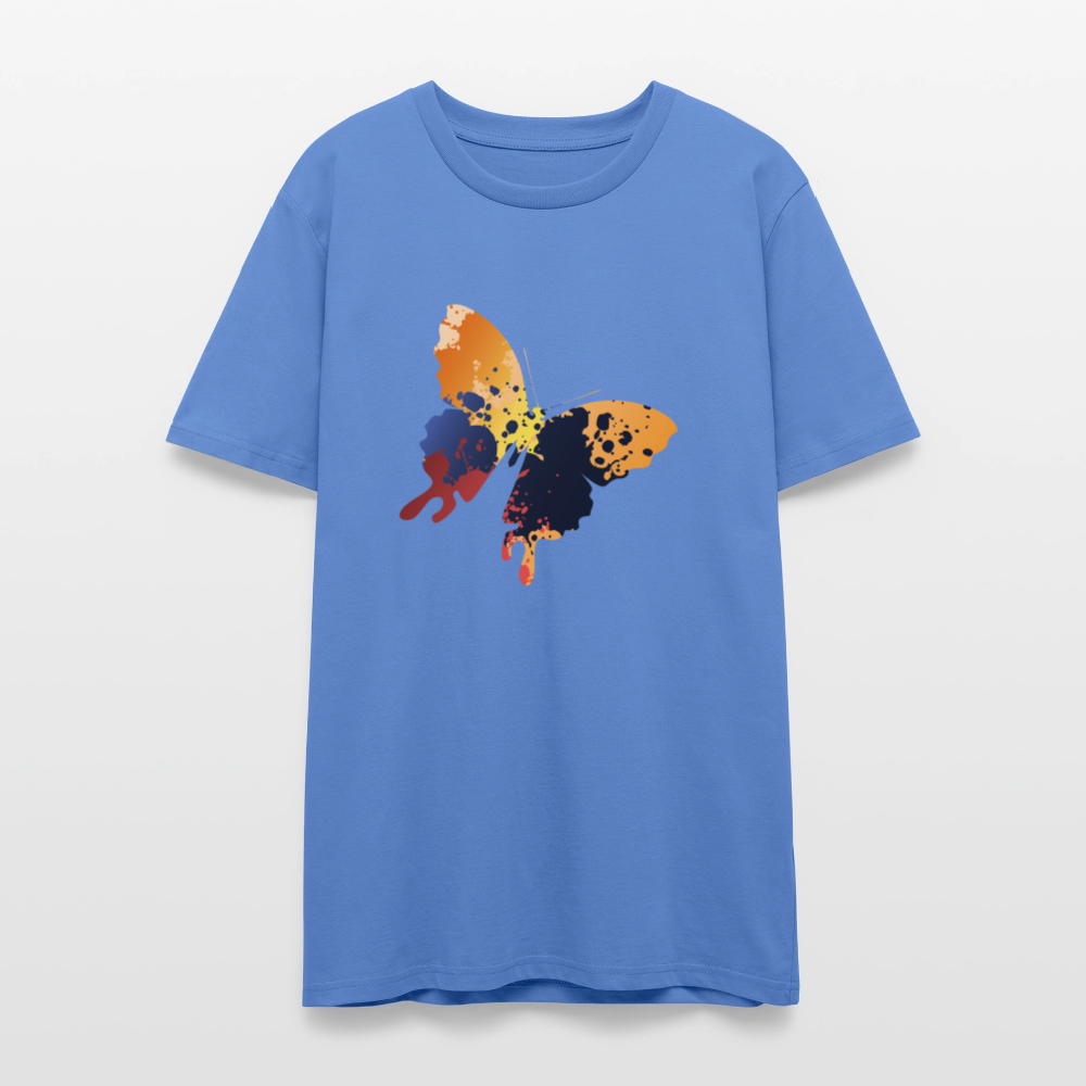 🦋🎨 Colorful & Free Unisex Organic T-Shirt – Painted Butterfly Graphic 🌿✨ - bright blue