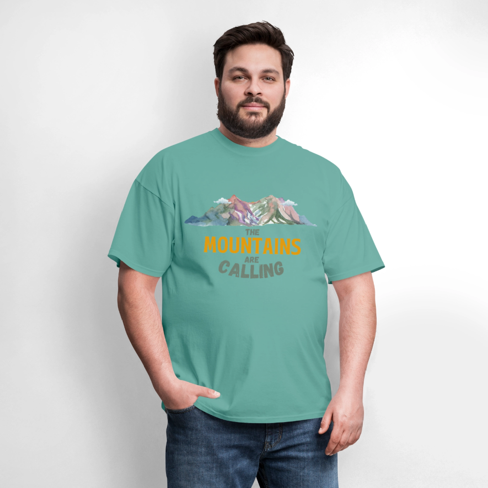 🏔️🌲 “The Mountains Are Calling” Unisex T-Shirt ⛰️✨ Adventure Awaits! 🌄💚 - aquatic