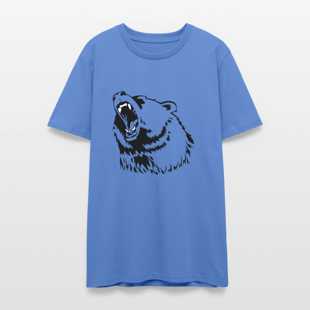 🐻✨ Wild & Bold Unisex Organic T-Shirt – Bear Head Graphic Tee 🌿💪 - bright blue