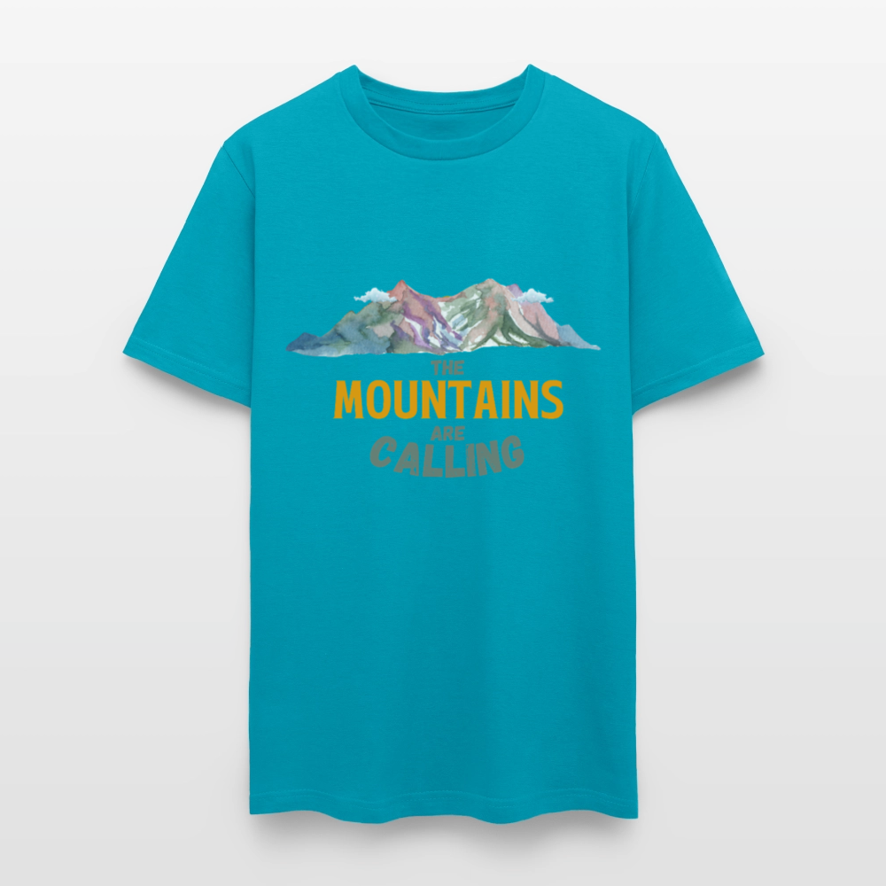 🏔️🌲 “The Mountains Are Calling” Unisex T-Shirt ⛰️✨ Adventure Awaits! 🌄💚 - turquoise