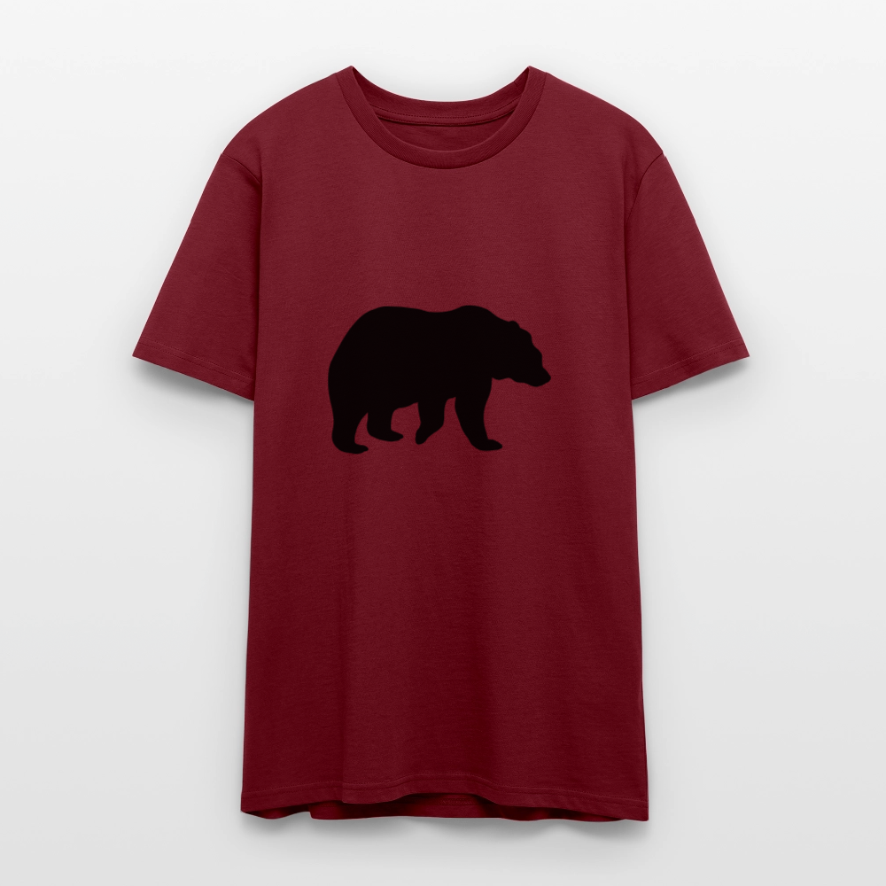 🐻🖤 Fierce & Wild Unisex Organic T-Shirt – Black Bear Graphic Tee 🌿✨ - burgundy