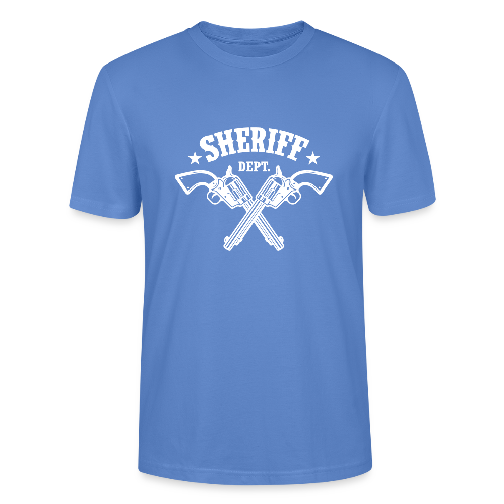 🤠🔫 Sheriff Department Unisex Organic T-Shirt – Bold Western Graphic Tee 🌿✨ - bright blue
