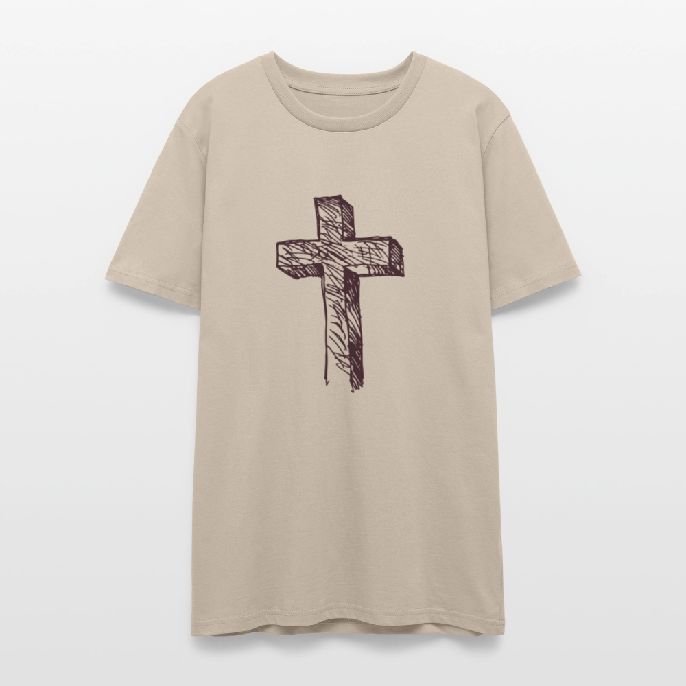 ✝️✨ Faithful & Stylish Unisex Organic T-Shirt – Cross Graphic Tee 🌿💖 - dust