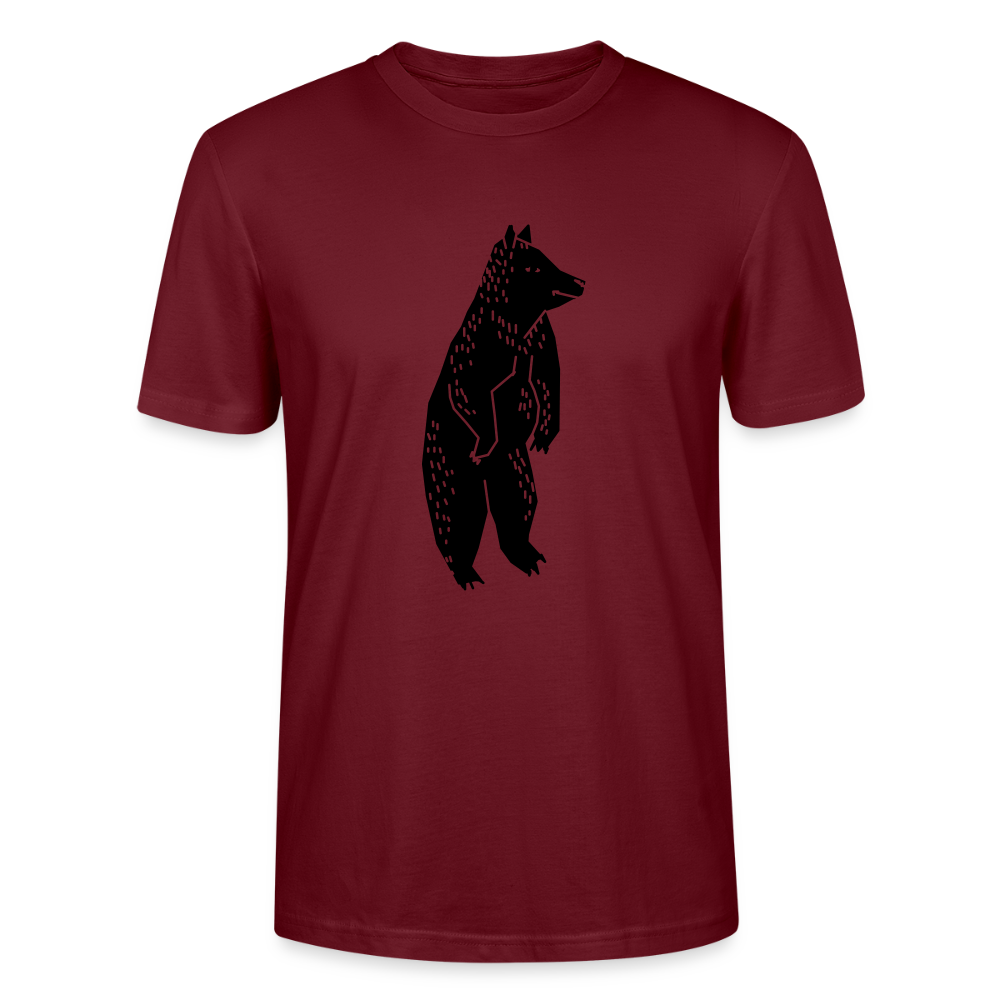 🐻💪 Majestic Bear Unisex Organic T-Shirt – Stand Tall Graphic Tee 🌿✨ - burgundy