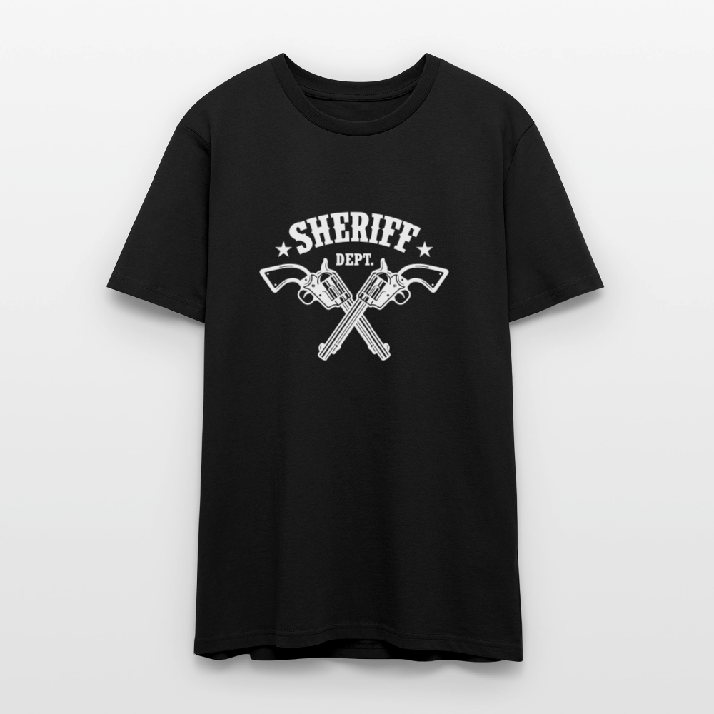 🤠🔫 Sheriff Department Unisex Organic T-Shirt – Bold Western Graphic Tee 🌿✨ - black