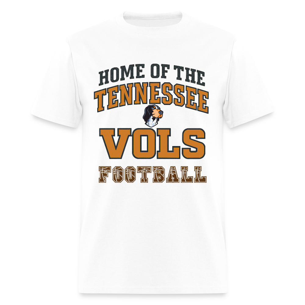 🧡🏈 “Home of the Tennessee Vols Football” Unisex T-Shirt 🍊🔥 Big Orange Spirit! 🤠💪 - white