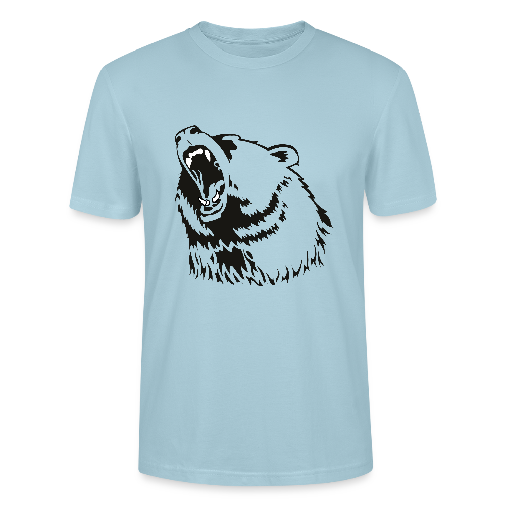 🐻✨ Wild & Bold Unisex Organic T-Shirt – Bear Head Graphic Tee 🌿💪 - sky blue
