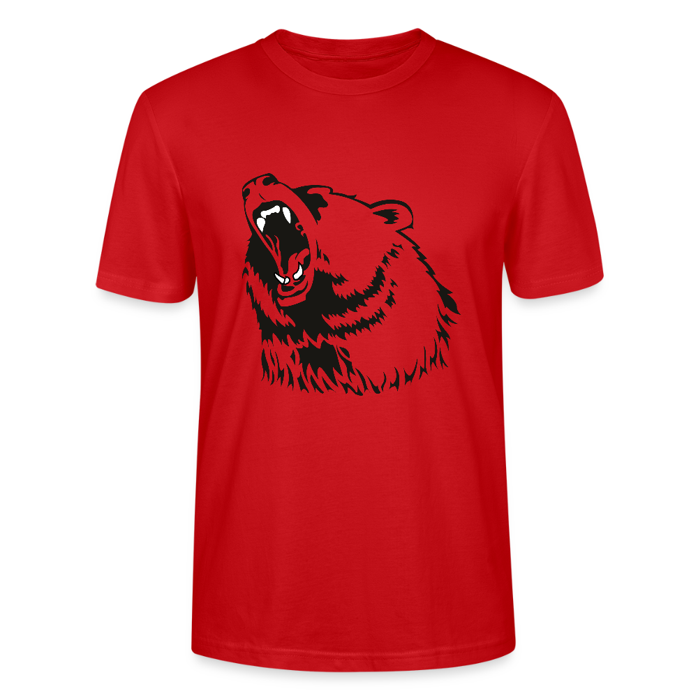 🐻✨ Wild & Bold Unisex Organic T-Shirt – Bear Head Graphic Tee 🌿💪 - red