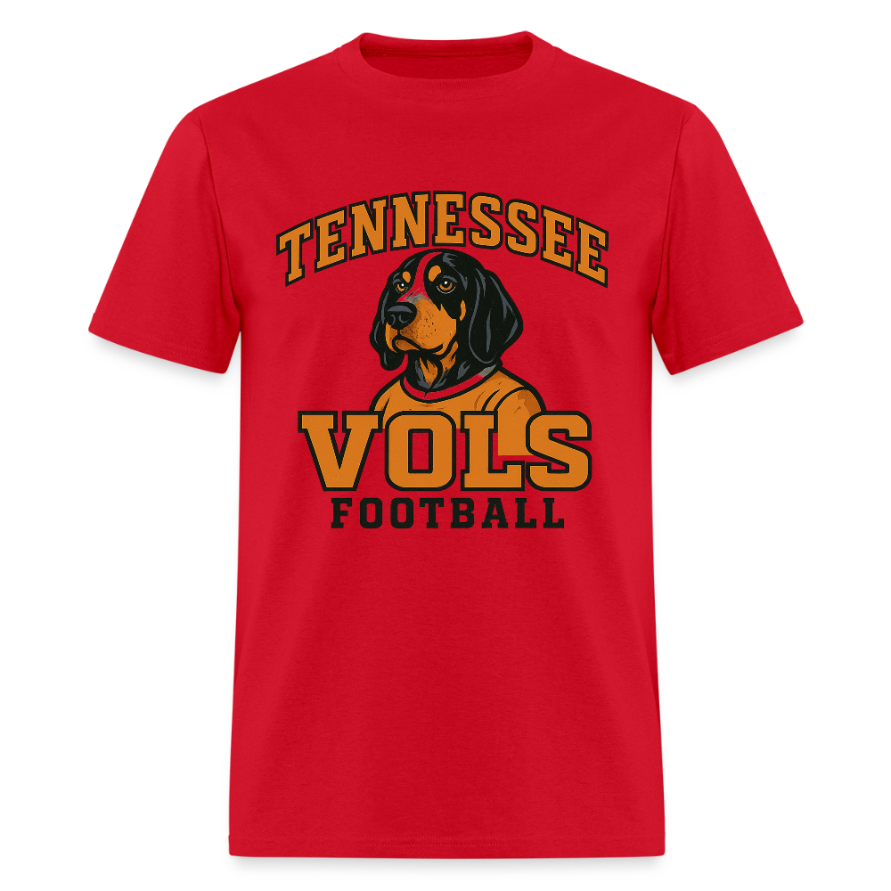 🧡🐾 “Tennessee Vols Football” Unisex T-Shirt with Smokey the Dog 🏈🔥 Big Orange Spirit! 🍊 - red