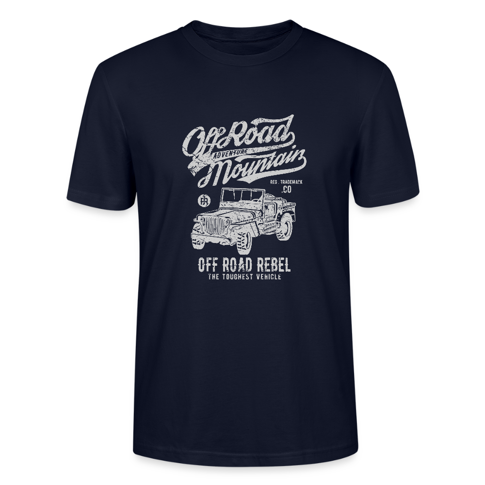 🏔️🚙 Off Road Mountain – Off Road Rebel Unisex Organic T-Shirt 🤠🌿 - french navy