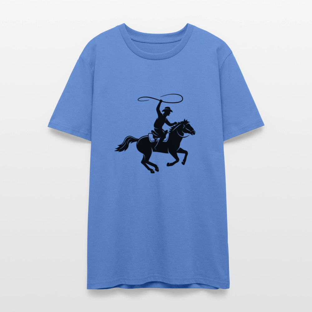🤠🐴 Western Spirit Unisex Organic T-Shirt – Cowboy Up in Style! 🌾🌅 - bright blue
