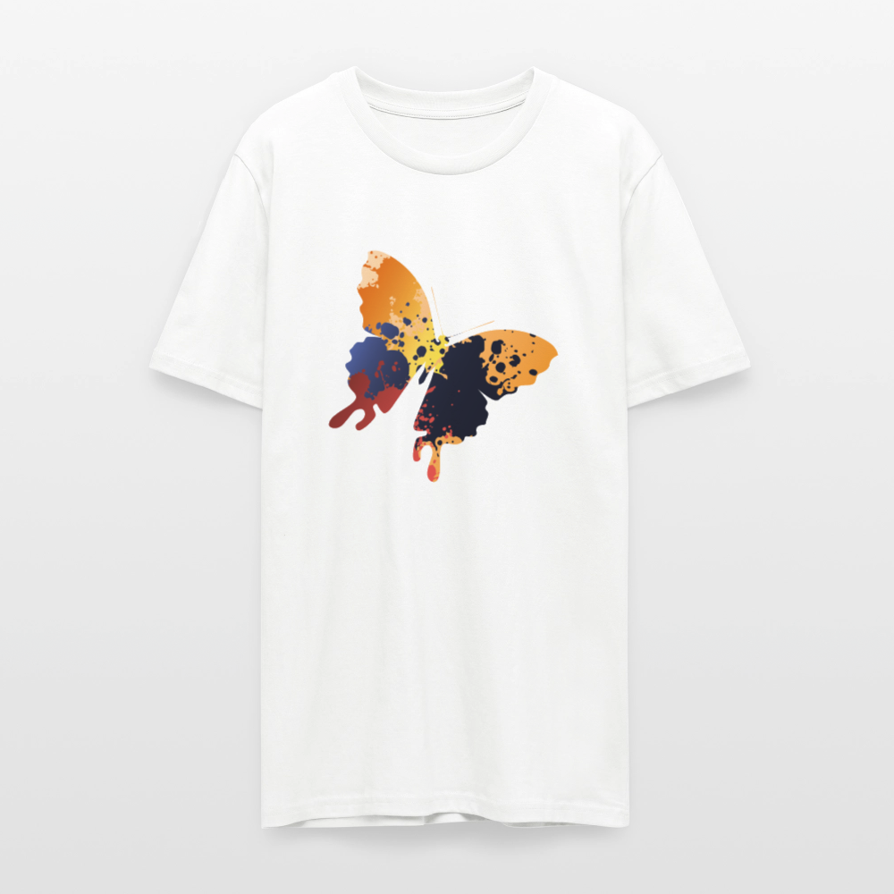 🦋🎨 Colorful & Free Unisex Organic T-Shirt – Painted Butterfly Graphic 🌿✨ - white