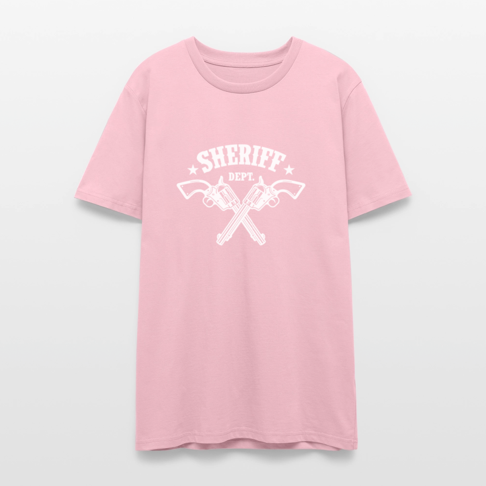 🤠🔫 Sheriff Department Unisex Organic T-Shirt – Bold Western Graphic Tee 🌿✨ - pale pink