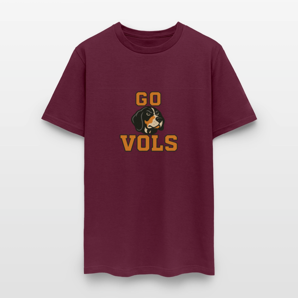 🧡🐾 “GO VOLS” Unisex T-Shirt Featuring Smokey the Dog 🐶🏈🔥 Big Orange Pride! 🍊 - burgundy