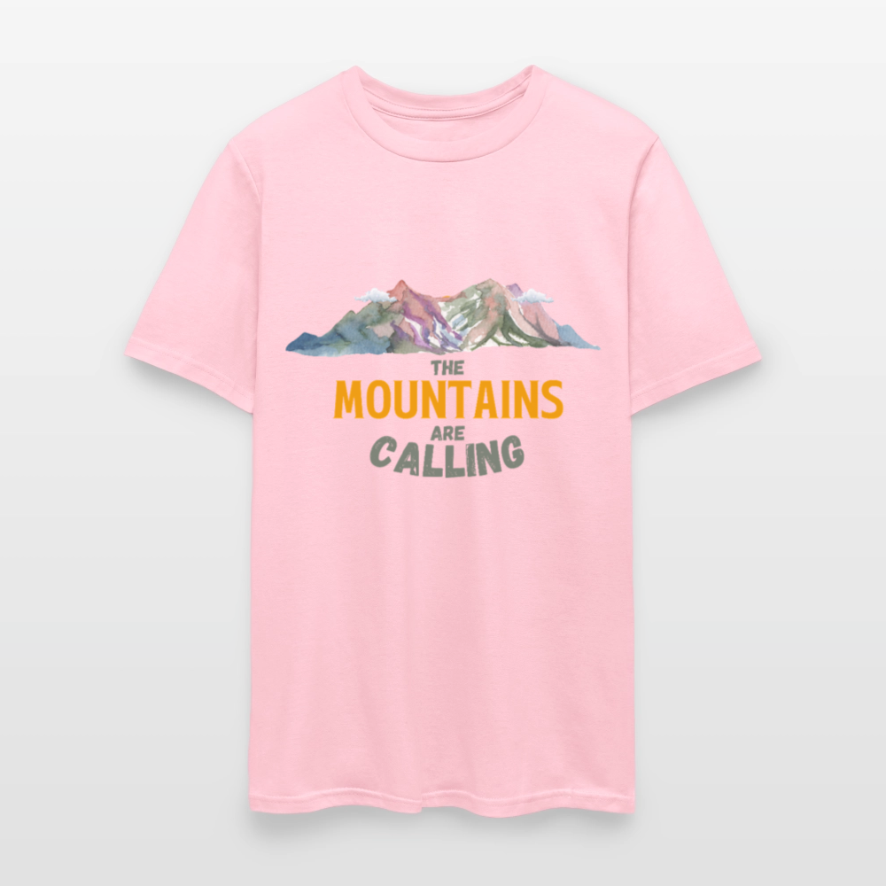 🏔️🌲 “The Mountains Are Calling” Unisex T-Shirt ⛰️✨ Adventure Awaits! 🌄💚 - pink