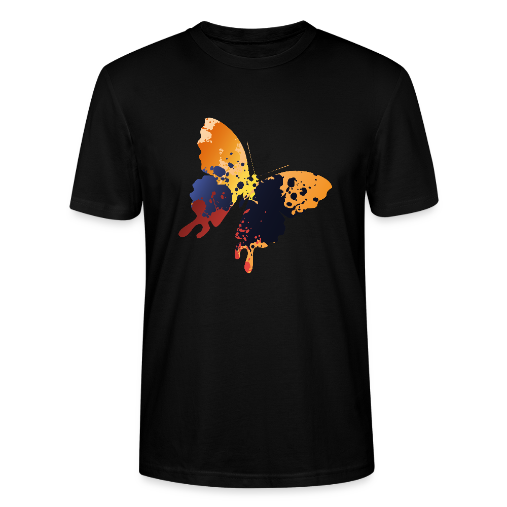 🦋🎨 Colorful & Free Unisex Organic T-Shirt – Painted Butterfly Graphic 🌿✨ - black
