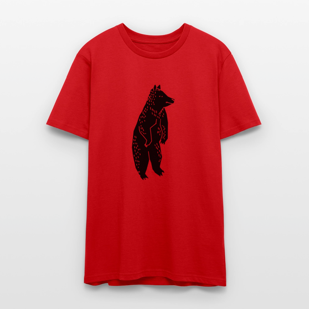 🐻💪 Majestic Bear Unisex Organic T-Shirt – Stand Tall Graphic Tee 🌿✨ - red