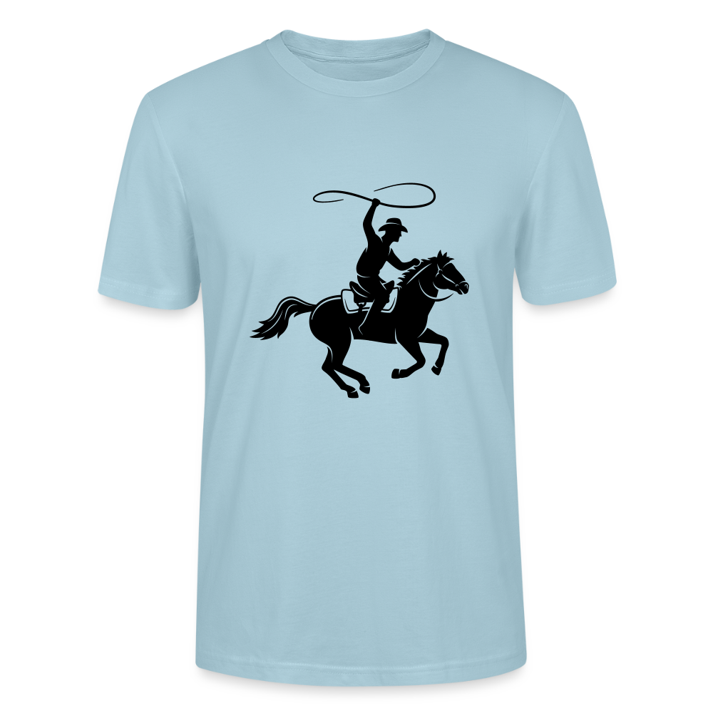 🤠🐴 Western Spirit Unisex Organic T-Shirt – Cowboy Up in Style! 🌾🌅 - sky blue