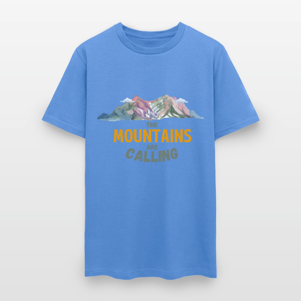 🏔️🌲 “The Mountains Are Calling” Unisex T-Shirt ⛰️✨ Adventure Awaits! 🌄💚 - carolina blue