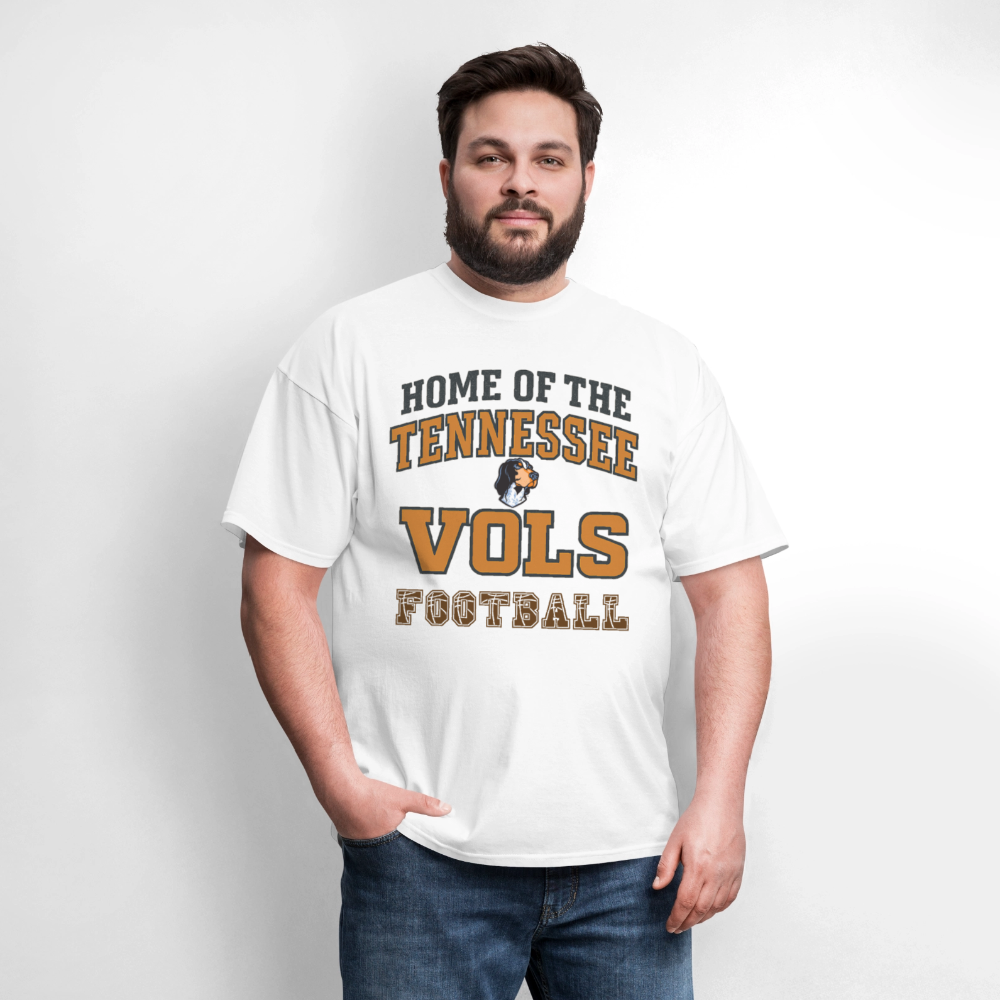🧡🏈 “Home of the Tennessee Vols Football” Unisex T-Shirt 🍊🔥 Big Orange Spirit! 🤠💪 - white