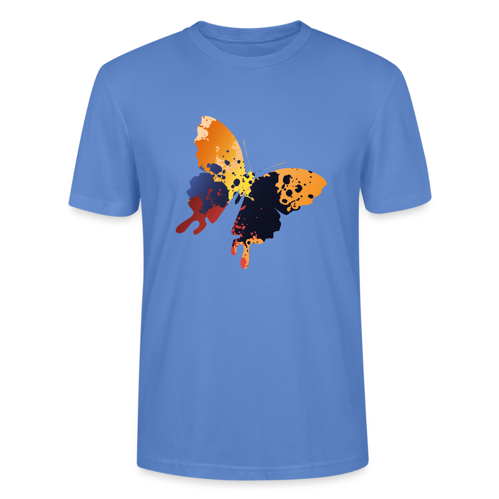 🦋🎨 Colorful & Free Unisex Organic T-Shirt – Painted Butterfly Graphic 🌿✨ - bright blue