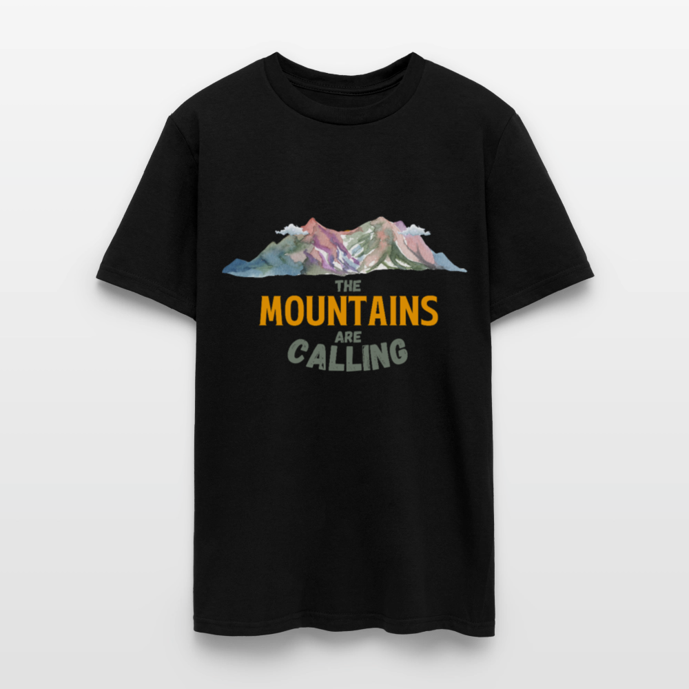 🏔️🌲 “The Mountains Are Calling” Unisex T-Shirt ⛰️✨ Adventure Awaits! 🌄💚 - black