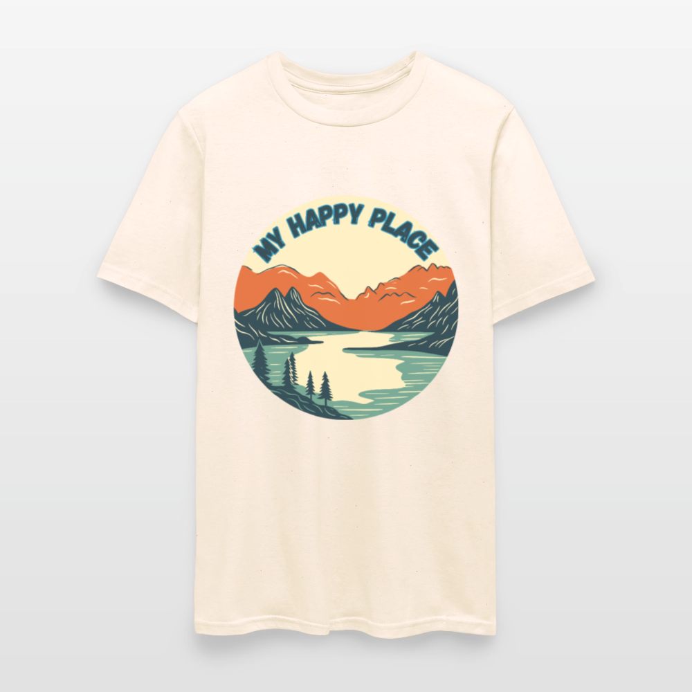 🏔️💚 “The Mountains Are My Happy Place” Unisex T-Shirt 🌲☀️ Peace • Adventure • Pure Joy 🌄✨ - natural