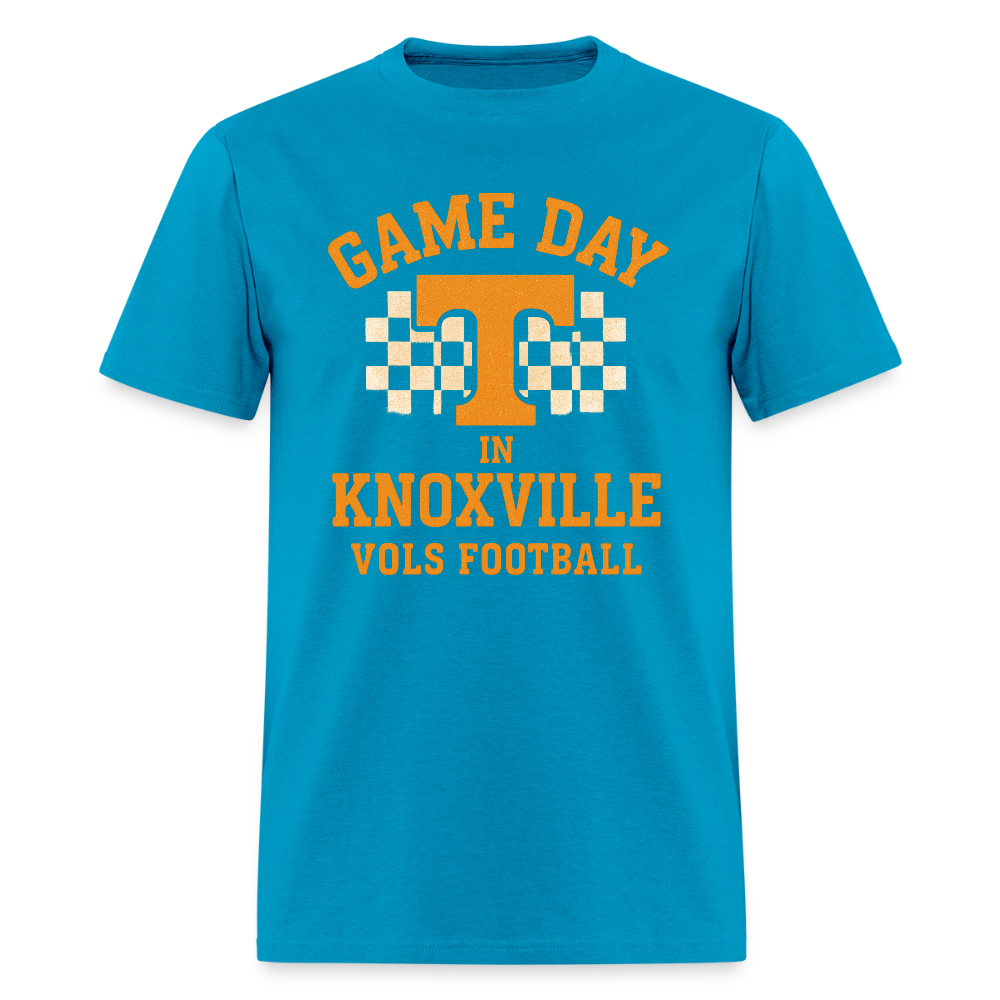 🏈🍊 “Game Day in Knoxville” Unisex T-Shirt 🤠🔥 Go Vols! Big Orange Energy! 🧡💪 - turquoise