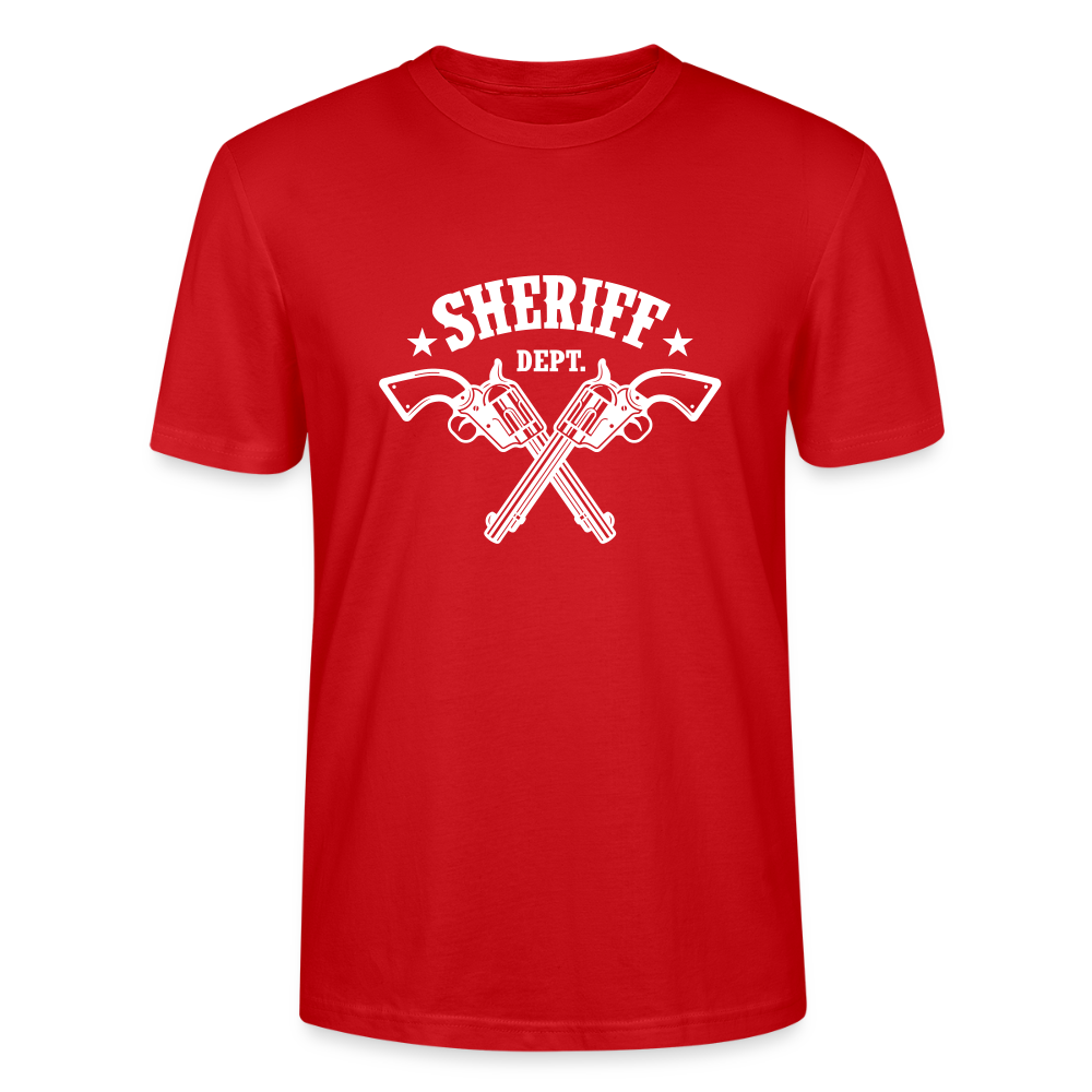 🤠🔫 Sheriff Department Unisex Organic T-Shirt – Bold Western Graphic Tee 🌿✨ - red