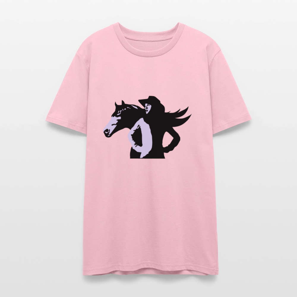 🤠🐴 Cowgirl & Her Horse Unisex Organic T-Shirt – Western Adventure Tee 🌿✨ - pale pink