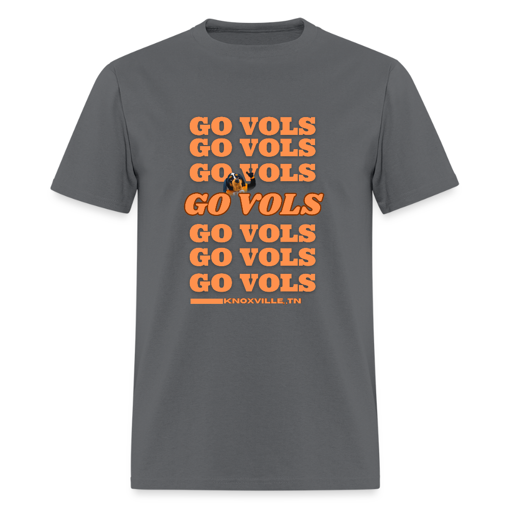 🧡🏈 Go Big Orange! Unisex “GO VOLS” T-Shirt 🤍🔥 - charcoal