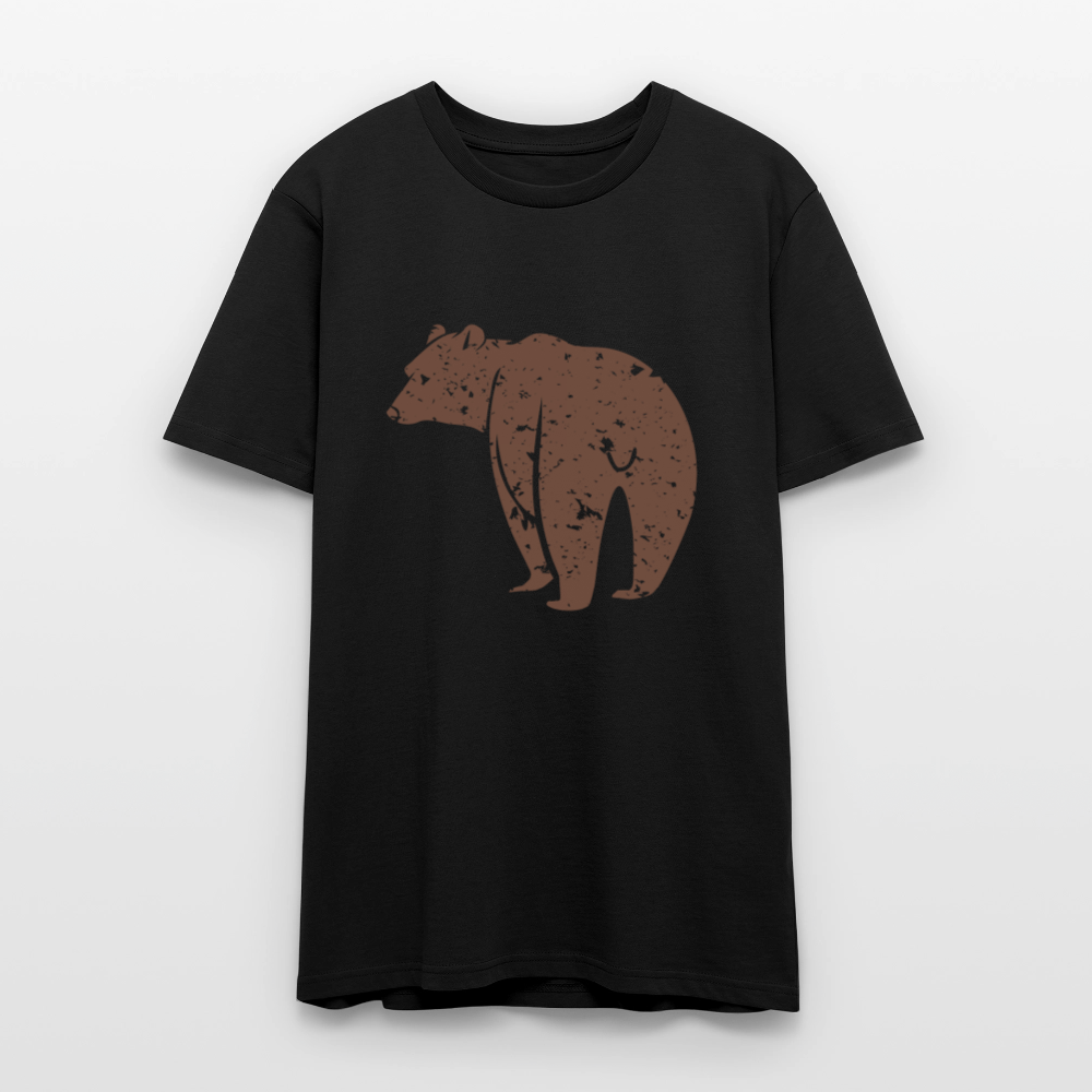 🐻✨ Bold & Wild Unisex Organic T-Shirt – Bear Graphic Tee 🌿💪 - black