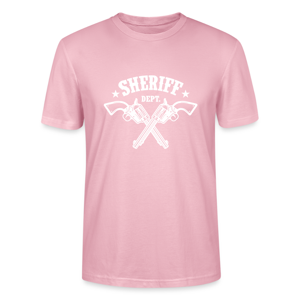 🤠🔫 Sheriff Department Unisex Organic T-Shirt – Bold Western Graphic Tee 🌿✨ - pale pink