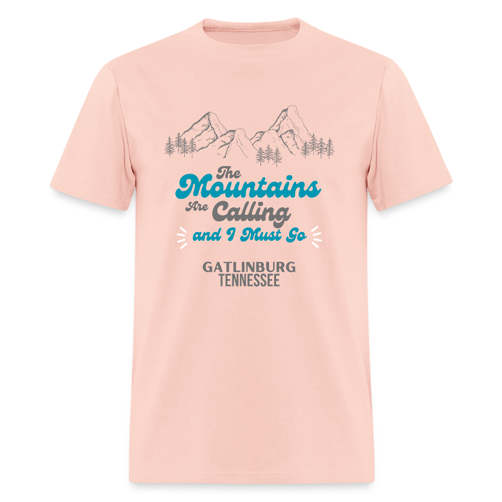 🏔️🌲 “The Mountains Are Calling and I Must Go” Unisex T-Shirt – Gatlinburg, TN 🌄✨ Adventure Awaits! 💚 - blush pink 